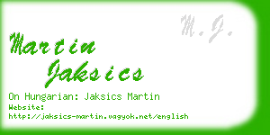 martin jaksics business card